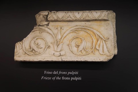 Roman amphitheatre museum display of stonework detail Cadiz, Spain, Europe