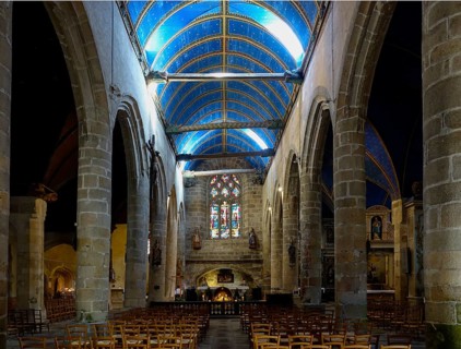 Nave and chancel, Saint Melaine church, Morlaix Montroulez, Finistere Penn Ar Bed department,
