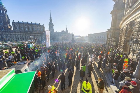 Farmers' protest action, Dresden, Saxony, Germany, Europe