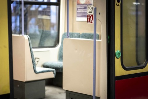An empty S-Bahn train stands at Ostbahnhof, the terminus of the S3 today. Today is the second day