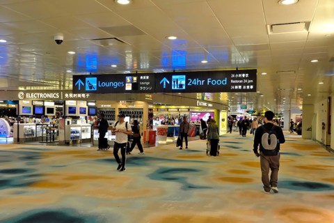 Interior view of Terminal 2, Duty Free Shops, Changi Airport Singapore, Singapore, Asia