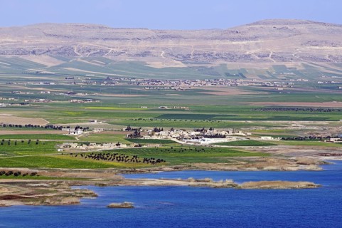 Asad reservoir of the Euphrates, Syria, Asia