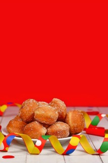 Traditional German 'Berliner Pfannkuchen', a donut without hole filled with jam served during