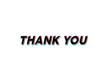 3D styled text saying Thank You on a white background