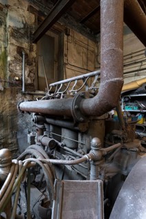 Engine room of a metal powder mill, founded around 1900, Igensdorf, Upper Franconia, Bavaria,
