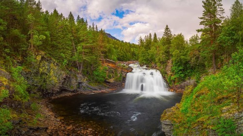 Austbygdae, waterfall, river, Tinn, Vestfold og Telemark, Norway, Europe
