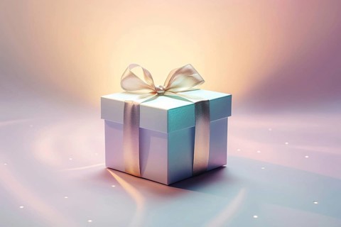 Gift box. KI generiert, generiert AI generated, rainbow, glitter, bow