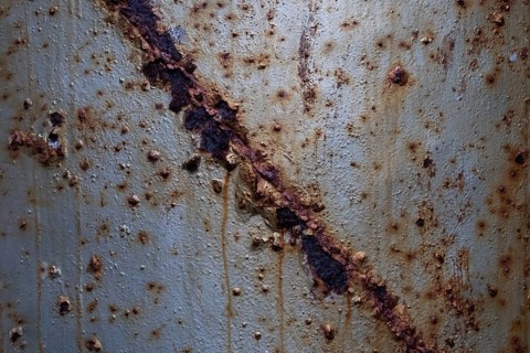 Rusty steel, abandoned herring factory Djupavik, Reykjarfjoerour, Strandir, Arnes, Westfjords,