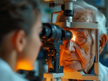 Examination at the ophthalmologist, prevention of poor eyesight, cataracts, blindness, retinal
