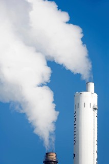 Symbolic image energy transition, fossil fuels, smoking chimneys, industrial plant, chimneys,