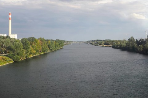 Danube River in Vienna, Austria, Europe