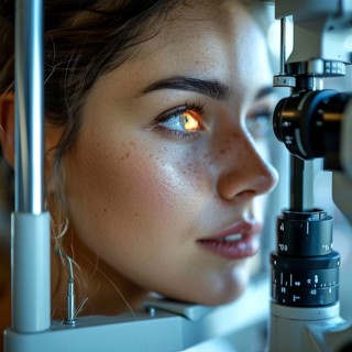 Examination at the ophthalmologist, prevention of poor eyesight, cataracts, blindness, retinal