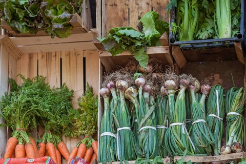 Boxes of vegetables, weekly market market, Catania, Sicily, Italy, Europe