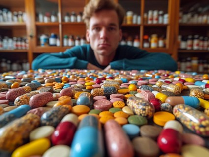 Production of pills and medicines, drug abuse, AI generated