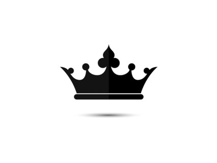 Simple and elegant black crown icon, symbolizing monarchy or royalty