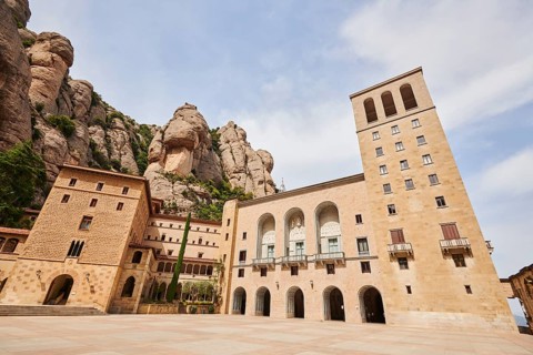 Montserrat Monastery cathedral, church near Barcelona, Catalonia, Spain, Europe
