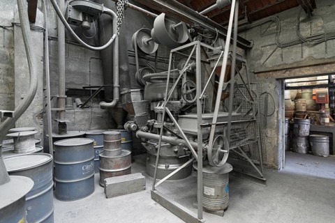 Zinc powder production room in a metal powder mill, founded around 1900, Igensdorf, Upper
