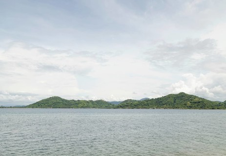 Lombok and Gili Air islands, overcast, cloudy day, sky and sea. Vacation, travel, tropics concept,