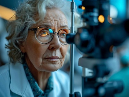 Examination at the ophthalmologist, prevention of poor eyesight, cataracts, blindness, retinal