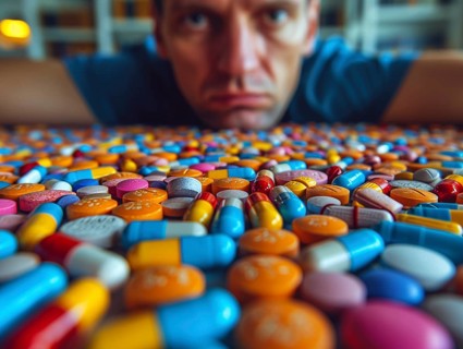 Production of pills and medicines, drug abuse, AI generated