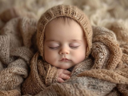 A newborn baby nestled in warm blankets, ai generated, AI generated