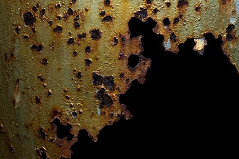 Rusty steel, abandoned herring factory Djupavik, Reykjarfjoerour, Strandir, Arnes, Westfjords,