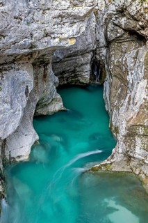 River course in canyon, gorge, Soca, Triglav National Park, Slovenia, Europe