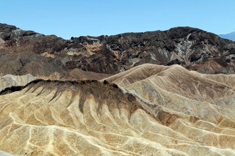 Landscape at Zabriskie Point, Death Valley National Park, Mojave Desert, California, Nevada,