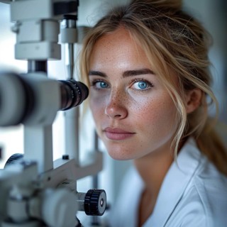 Examination at the ophthalmologist, prevention of poor eyesight, cataracts, blindness, retinal