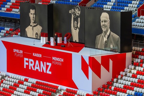 The President of FC Bayern Munich Herbert Hainer speaks to the mourners, Funeral service of FC