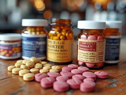 Production of pills and medicines, drug abuse, AI generated