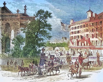 Broadway and St Paul's New York in the 1870s. From American Pictures Drawn With Pen And Pencil by