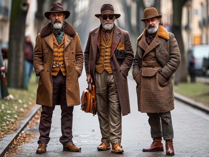 Fashion in Italy, men and women posing with new trendy fashion generated in Milan, AI generated