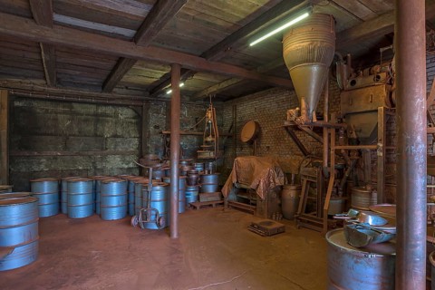 Copper powder production room in a metal powder mill, founded around 1900, Igensdorf, Upper