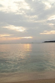 Lombok and Gili Air islands, overcast, cloudy day, sky and sea. Vacation, travel, tropics concept,