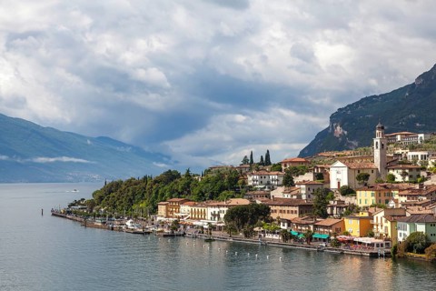 View of the village, Limone sul Garda, Lake Garda, Lombardy, Italy, Europe