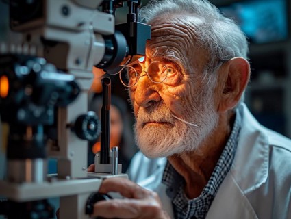 Examination at the ophthalmologist, prevention of poor eyesight, cataracts, blindness, retinal