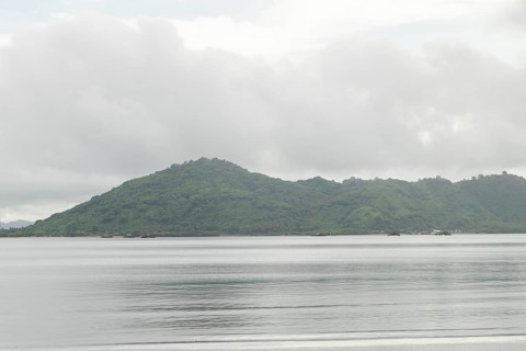Lombok and Gili Air islands, overcast, cloudy day, sky and sea. Vacation, travel, tropics concept,