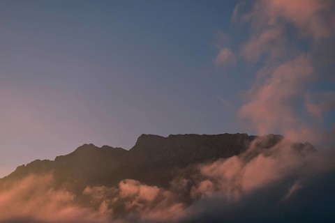 Zahmer Kaiser at sunrise, Niederndorf, Austria, Europe