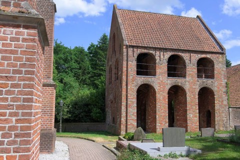 Bell house, Protestant Reformed Church in Krummhoern-Hinte, Germany, Europe