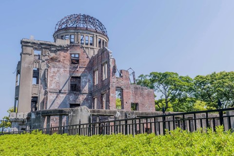 A-bomb dome, remains of building from world war 2 attack of Hiroshima in Japan