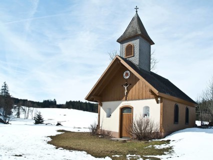 Nusshurtkapelle, winter, near Triberg, Black Forest, Baden-Wuerttemberg, Germany, Europe
