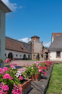 Historic municipal wine press and former town wall, Westhoffen, Alsace, France, Europe