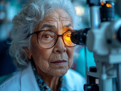 Examination at the ophthalmologist, prevention of poor eyesight, cataracts, blindness, retinal