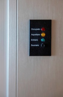 Entrance Push Button to the Office Room in Italian Language in Italy