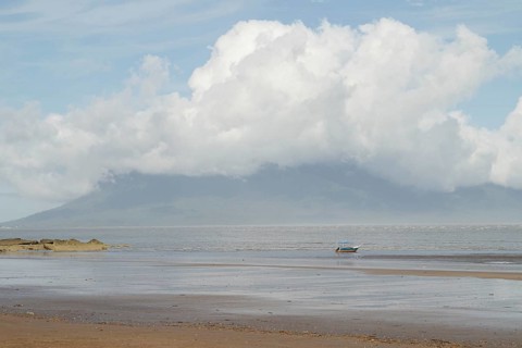 Bako national park, sea sandy beach, sunny day, blue sky and sea. Vacation, travel, tropics