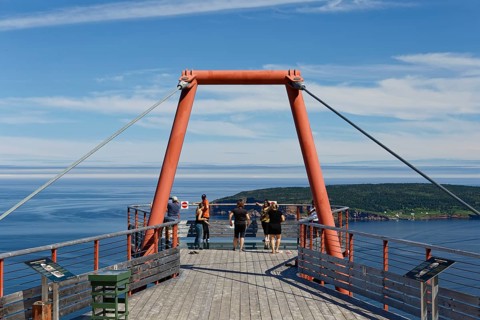 Architecture, observation platform, Perce, Gaspesie, Province of Quebec, Canada, North America