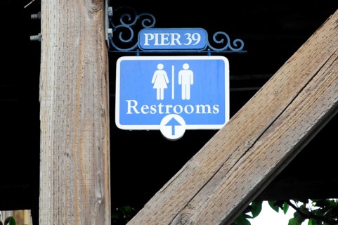 Restrooms, toilets, near Fisherman's Wharf and Pier 39 in San Francisco, California, San Francisco,