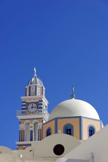 Santorini, Fira, catholic church John the Baptist, St.John the Baptist, Cyclades, Greece, Europe