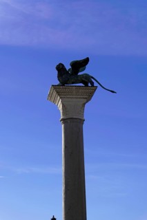 Column, capital with the winged lion of San Marco, patron saint of Venice, Piazetta San Marco, St